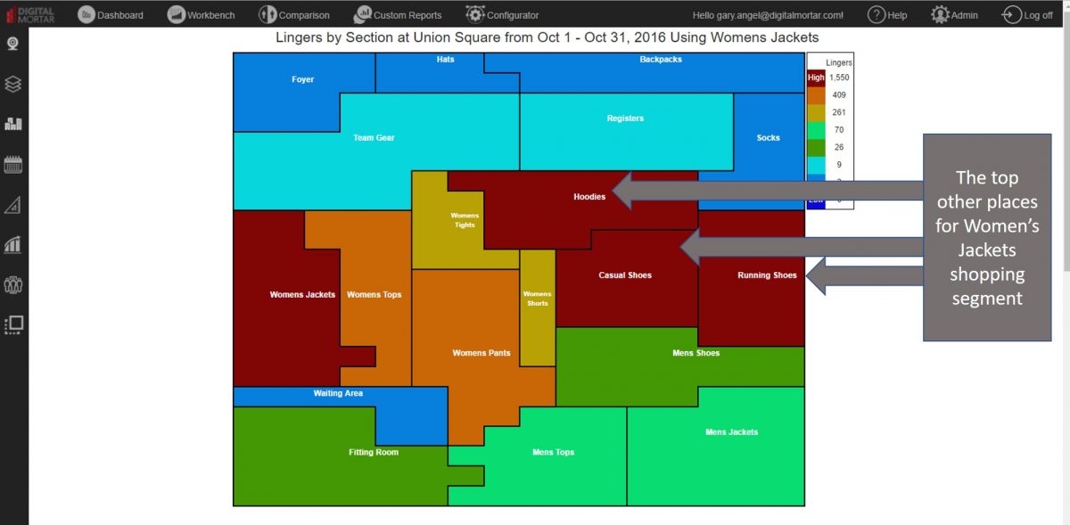 Digital Mortars DM1 retail analytics and shopper tracking : store visualization and Heatmapping